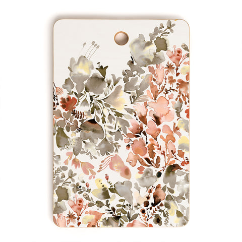 Ninola Design Magic summery flowers Terracota Cutting Board Rectangle