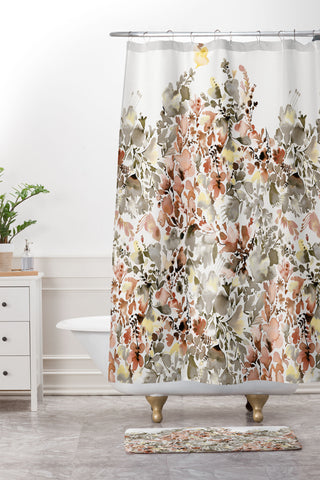 Ninola Design Magic summery flowers Terracota Shower Curtain And Mat