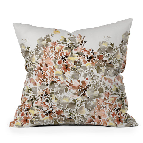 Ninola Design Magic summery flowers Terracota Throw Pillow