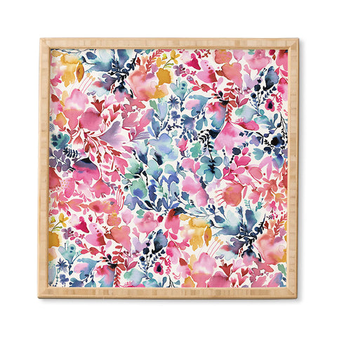 Ninola Design Magic watercolor flowers Framed Wall Art