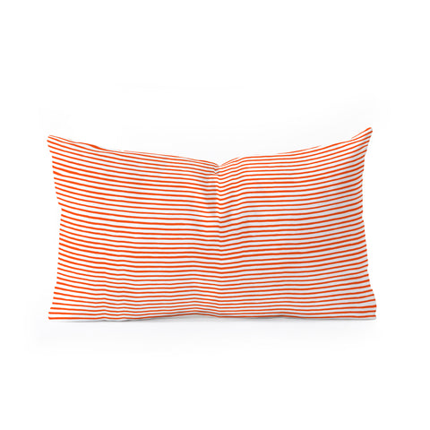 Ninola Design Marker Stripes Red Oblong Throw Pillow