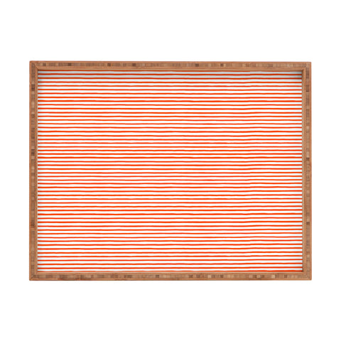 Ninola Design Marker Stripes Red Rectangular Tray