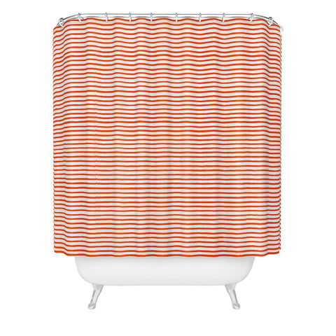 Ninola Design Marker Stripes Red Shower Curtain