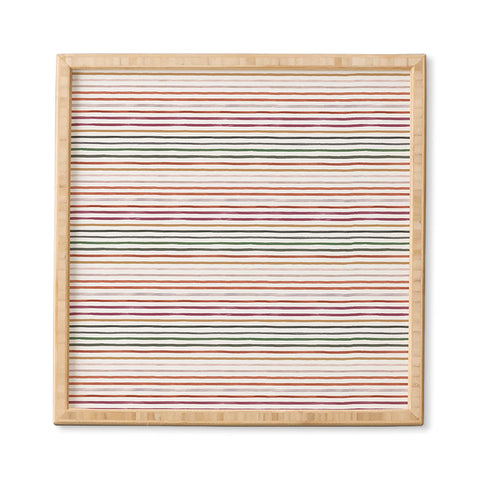 Ninola Design Marker stripes Terracota Framed Wall Art