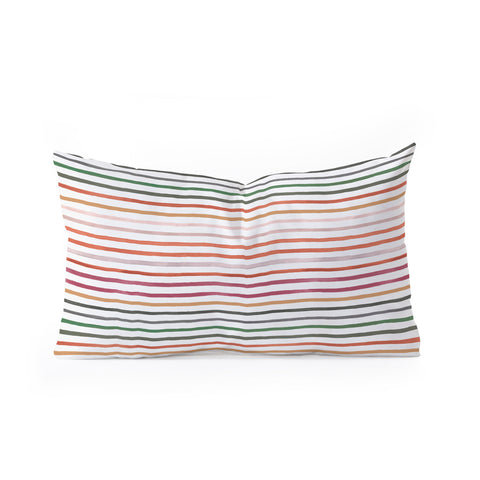 Ninola Design Marker stripes Terracota Oblong Throw Pillow