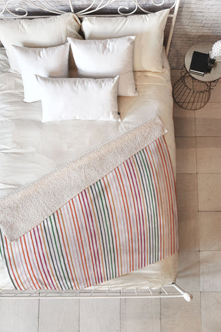 Ninola Design Marker stripes Terracota Fleece Throw Blanket