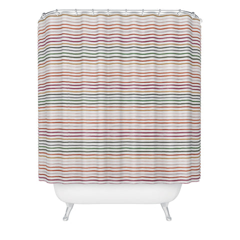 Ninola Design Marker stripes Terracota Shower Curtain