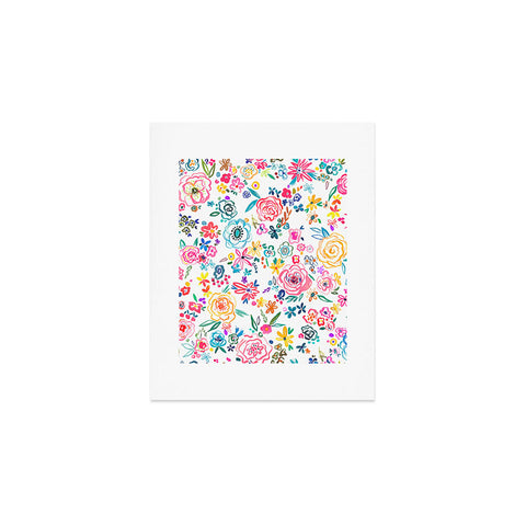 Ninola Design Matisse scribble flowers Multicolored Art Print