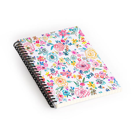 Ninola Design Matisse scribble flowers Multicolored Spiral Notebook