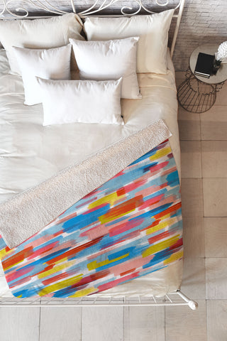 Ninola Design Memories color strokes Fleece Throw Blanket