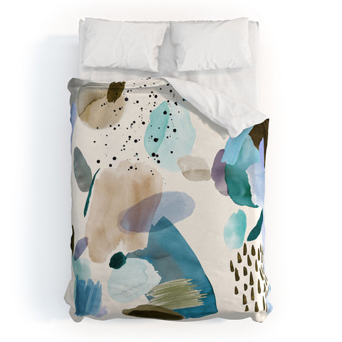 Ninola Design Mineral Abstract Blue Sea Duvet Cover