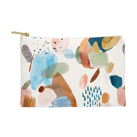 Ninola Design Mineral Abstract Gold Blue Pouch