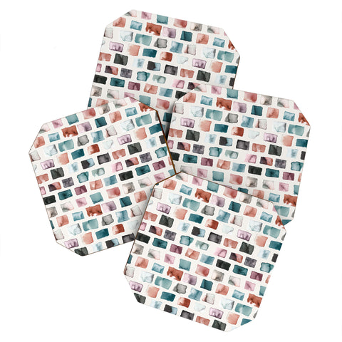 Ninola Design Mineral Color Blocks Rustic Coaster Set