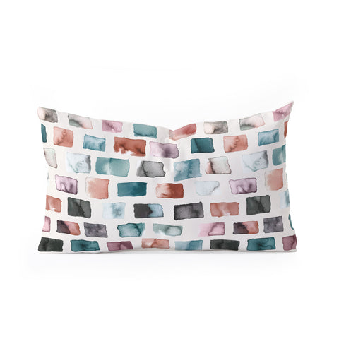 Ninola Design Mineral Color Blocks Rustic Oblong Throw Pillow
