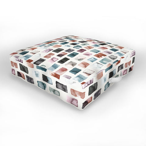 Ninola Design Mineral Color Blocks Rustic Outdoor Floor Cushion