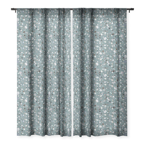 Ninola Design Mineral terrazzo green Sheer Window Curtain