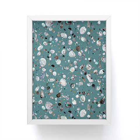 Ninola Design Mineral terrazzo green Framed Mini Art Print