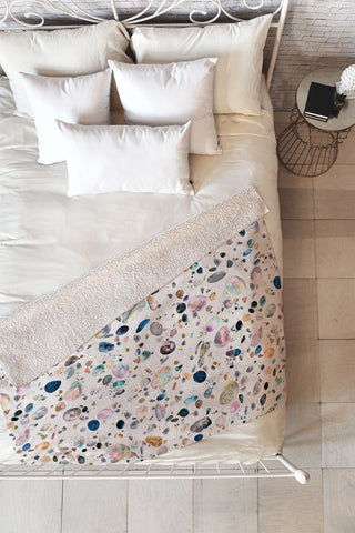 Ninola Design Mineral terrazzo Fleece Throw Blanket