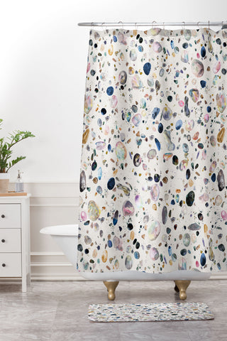 Ninola Design Mineral terrazzo Shower Curtain And Mat