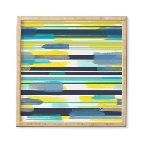 Ninola Design Modern marine stripes yellow Framed Wall Art