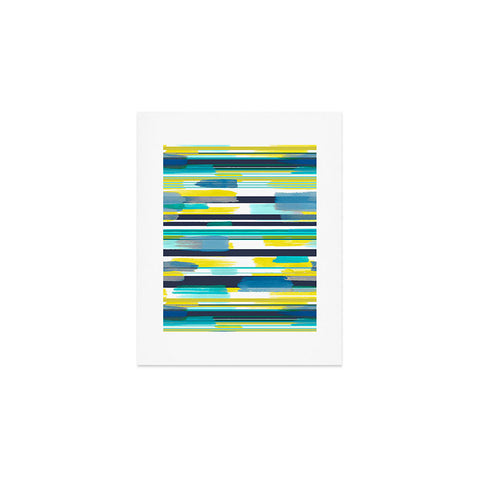 Ninola Design Modern marine stripes yellow Art Print