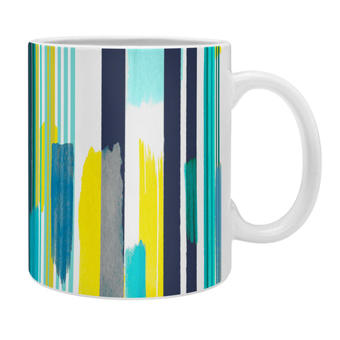 Ninola Design Modern marine stripes yellow Coffee Mug