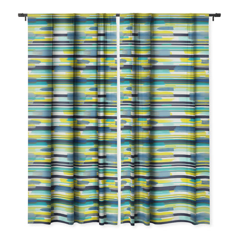 Ninola Design Modern marine stripes yellow Blackout Window Curtain