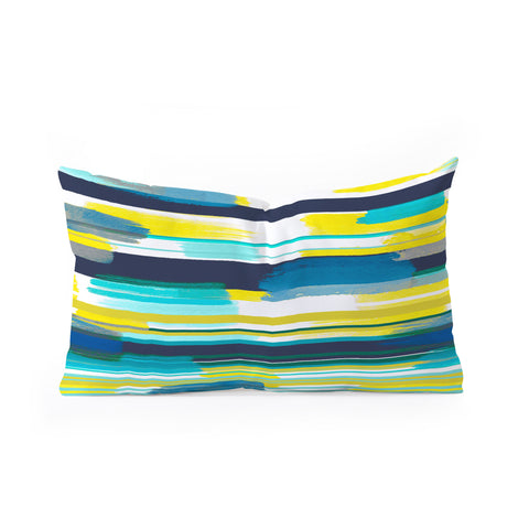 Ninola Design Modern marine stripes yellow Oblong Throw Pillow