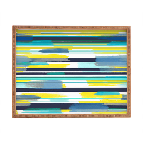 Ninola Design Modern marine stripes yellow Rectangular Tray