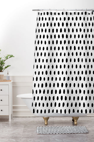 Ninola Design Monochromatic Palette Dots Shower Curtain And Mat