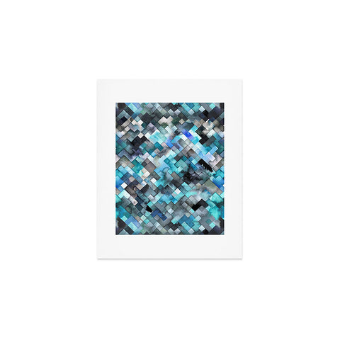 Ninola Design Moody Geometry Blue Sea Art Print