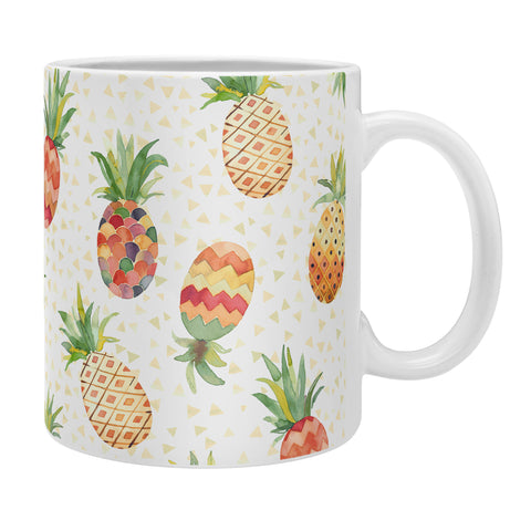 Ninola Design Moroccan Watercolor Pineapples Coffee Mug