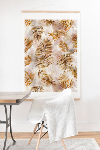 Ninola Design Moroccan Watery Palms Gold Art Print And Hanger