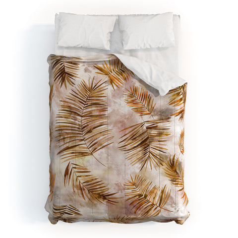 Ninola Design Moroccan Watery Palms Gold Comforter