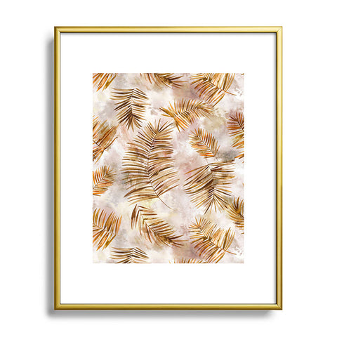 Ninola Design Moroccan Watery Palms Gold Metal Framed Art Print