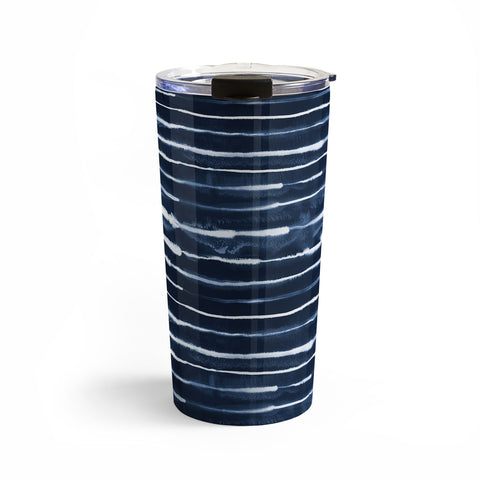 Ninola Design Navy ink stripes Travel Mug