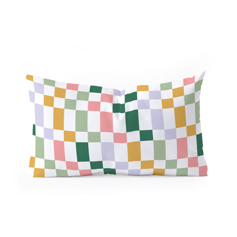 Ninola Design Nostalgic Squares Summer Oblong Throw Pillow