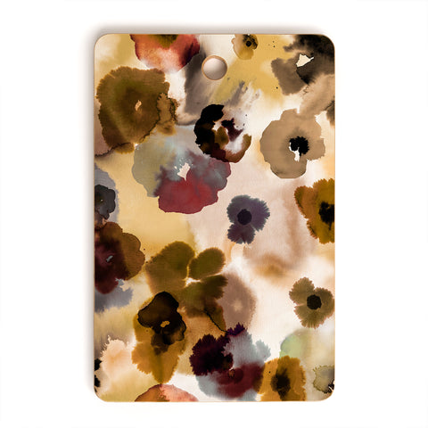 Ninola Design Ombre flowers Gold Cutting Board Rectangle