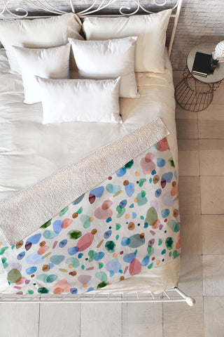 Ninola Design Organic bold shapes Fleece Throw Blanket