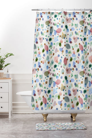 Ninola Design Organic bold shapes Shower Curtain And Mat
