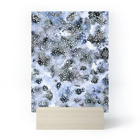 Ninola Design Organic texture dots Blue Mini Art Print