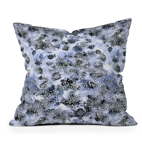 Ninola Design Organic texture dots Blue Throw Pillow
