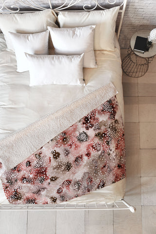 Ninola Design Organic texture Terracota Fleece Throw Blanket