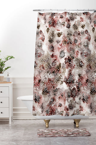 Ninola Design Organic texture Terracota Shower Curtain And Mat