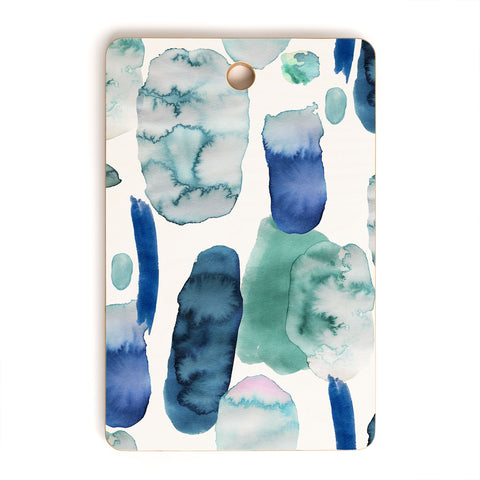 Ninola Design Organic watercolor blue Cutting Board Rectangle