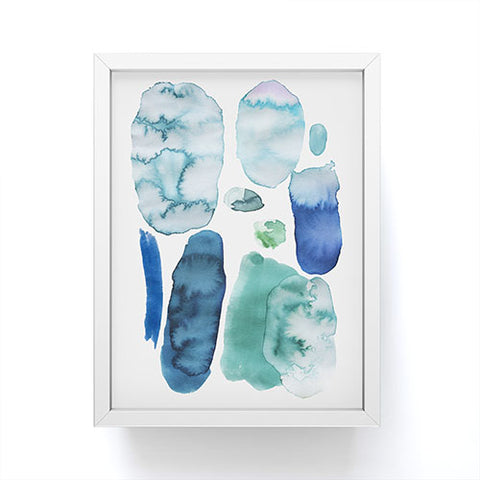 Ninola Design Organic watercolor blue Framed Mini Art Print