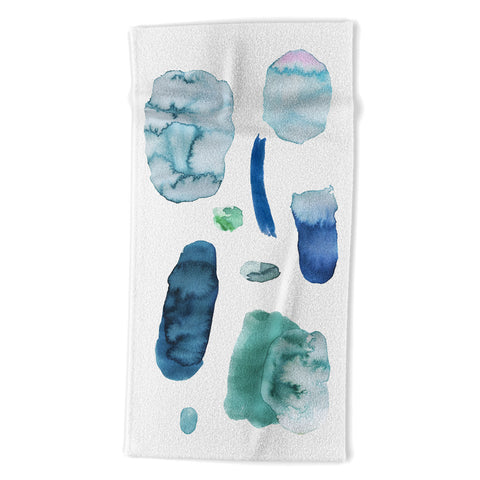 Ninola Design Organic watercolor blue Beach Towel