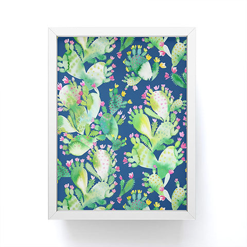 Ninola Design Paddle Cactus Blue Framed Mini Art Print