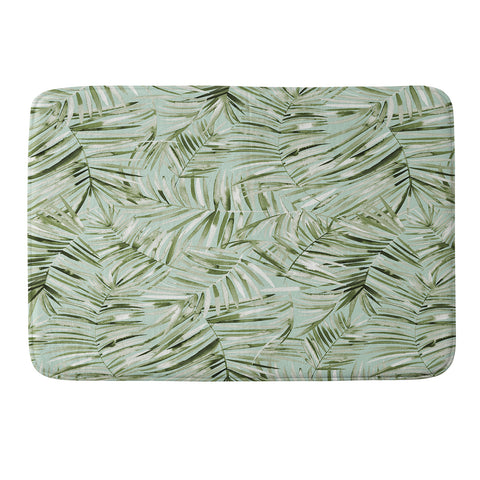 Ninola Design Palms branches soft green Memory Foam Bath Mat