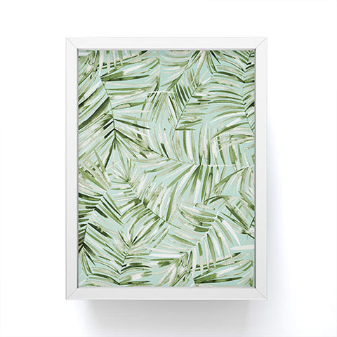 Ninola Design Palms branches soft green Framed Mini Art Print